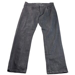 Kenneth Cole New York Jeans Mens 36x32 Gray Straight Leg Denim 5 Pocket Casual